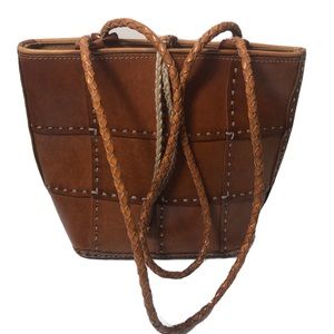ellepi vintage brown leather shoulder bag. Made in Italy.
